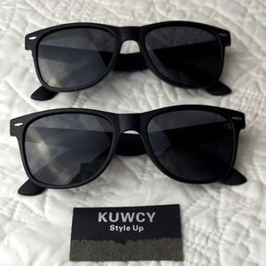 *🆕 KUWCY Style Up Polarized Men's Black Lightweight Sunglasses, Set Of 2, NEW
